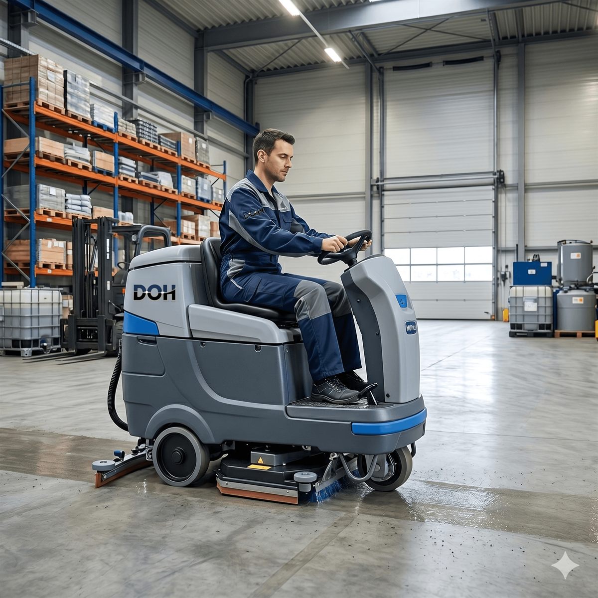 Limpieza industrial con máquina fregadora Grupo DOH